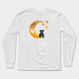 Airedale Terrier Half Moon Art Long Sleeve T-Shirt